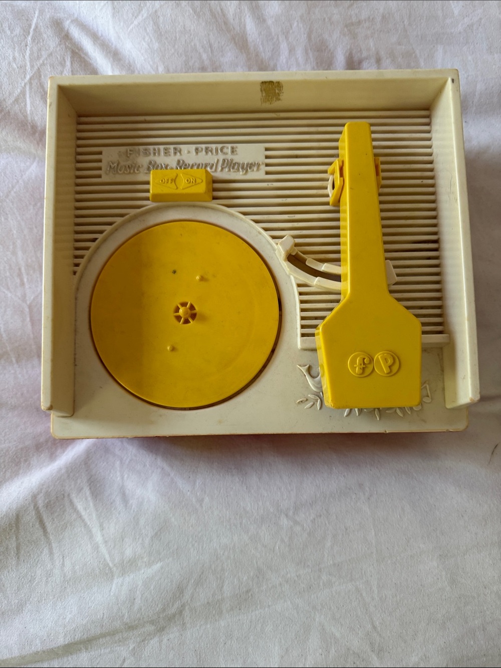 Fisher-Price Yellow and Cream Toy Record Player